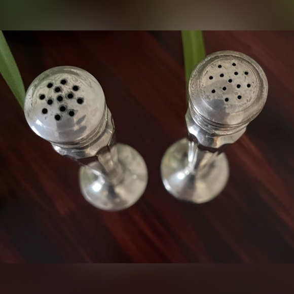 Vintage Silver Plated Art Decor Style Salt & Pepper Shaker Set 6” - Picture 3 of 10